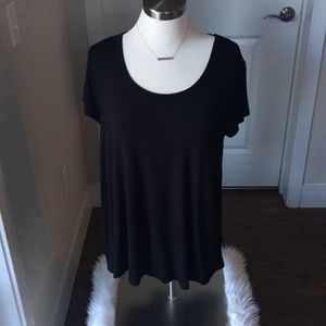 Ellen Tracy sheer back black blouse.